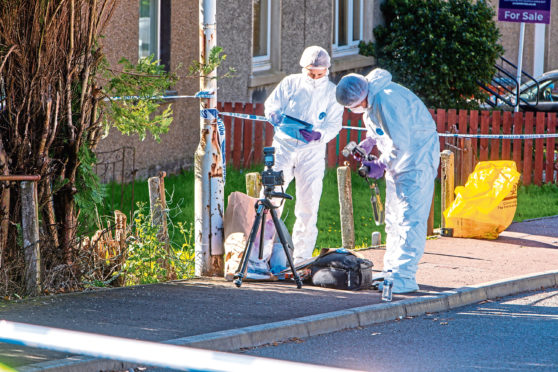 Police on the scene after the incident in Blairhall in October 2018.