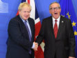 Prime Minister Boris Johnson and President Jean-Claude Junker at the summit in Brussels on Thursday