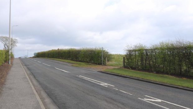 The stretch of the A955 where the man collapsed.