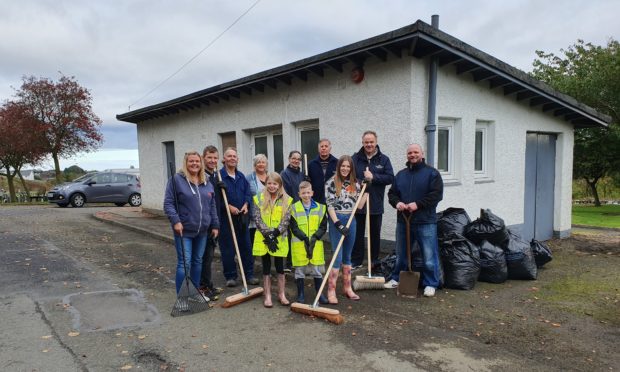 Mr Watt, far right, with some of those who helped in the day of action.