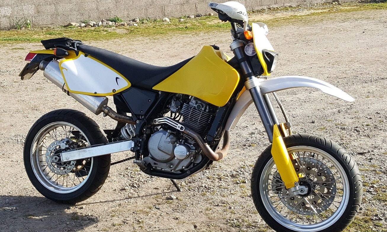 The yellow CCM604 motorbike, reg ST54TZZ,