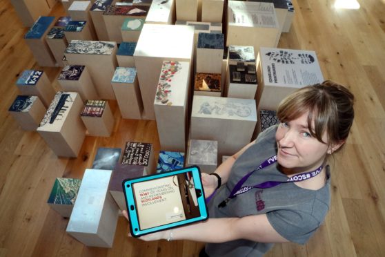 The interactive exhibit as demonstrated by Communications Officer Leanor Blackhall. Picture credit: Gareth Jennings.