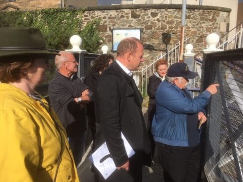 Alex Hynes during his visit to Burntisland station.