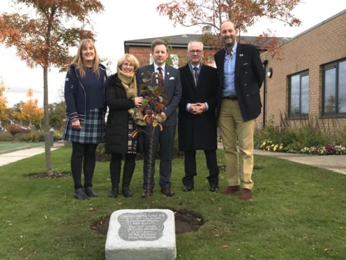 Photo 1 (left to right) Gerry McGregor, of Help for Heroes in Scotland, Libby, Gary and Peter Seath, and Mark Elliott, founder of Help for Heroes.