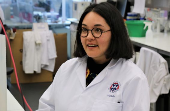 Emily Fong all decked out in her lab coat.