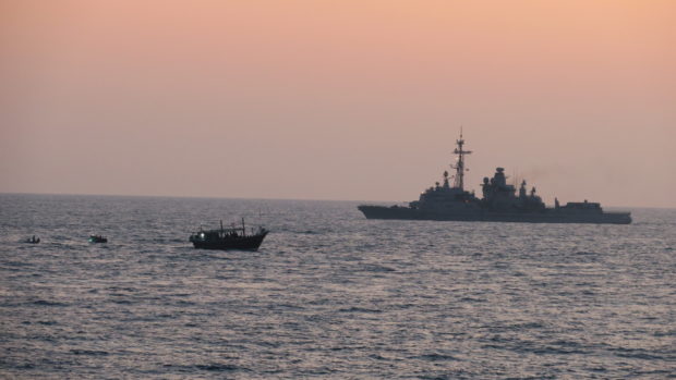 HMS Montrose during her deployment in the Gulf.
