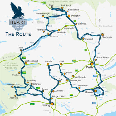 The Heart 200 trail extends around Perthshire.