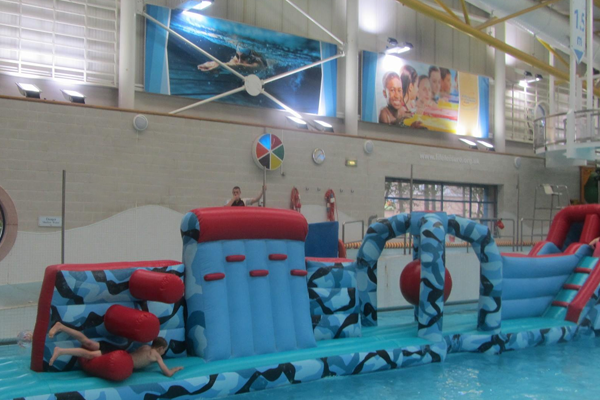 Inflatable party at Levenmouth Swimming Pool.