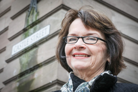 Barbara Bross visiting Castle Street in Dundee.