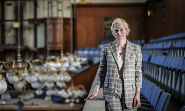 Fiona Robertson inside Perth City Hall.