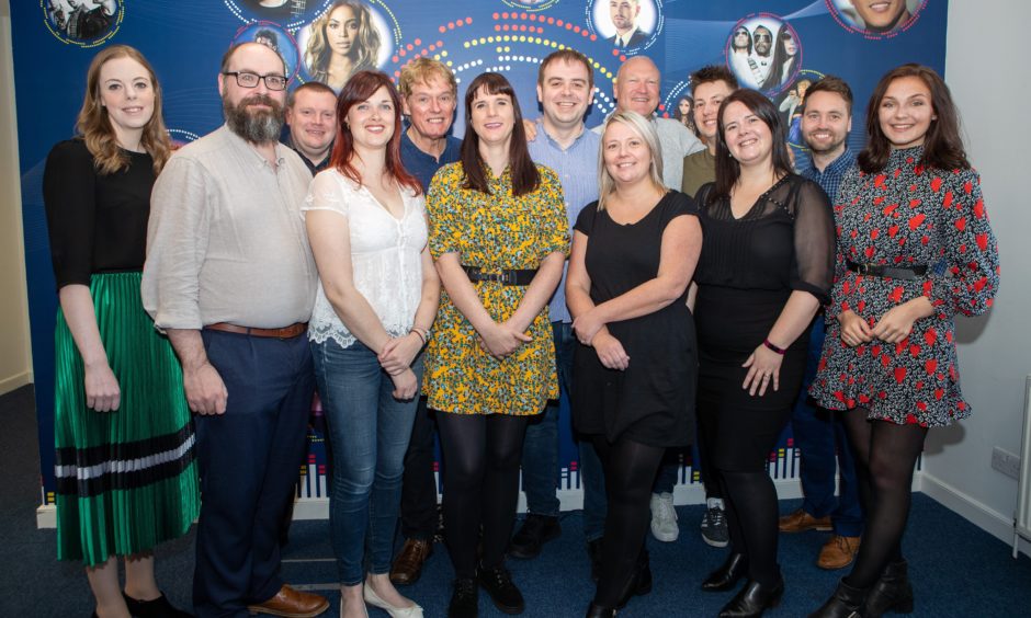 2019 Kingdom FM team members: L to R:  Kirsty Letham, Barry Snedden, Stuart Prentice, Gemma McLean, John Murray, Vanessa Motion, Dave Connor, Stacey Wallace, Adam Findlay, Matt Shields, Vivian Clarkson, Tony Chalmers and Sophie Wallace