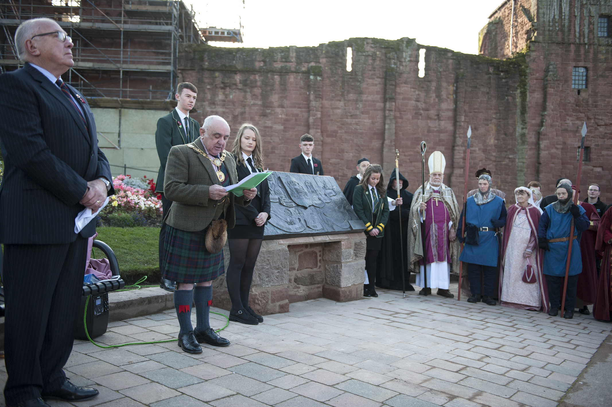 Provost Ronnie Proctor giving a speech at the unveiling.