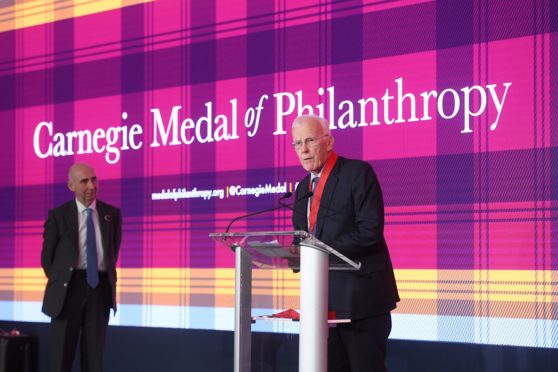 Sir Ian addresses the audience at the ceremony in New York.