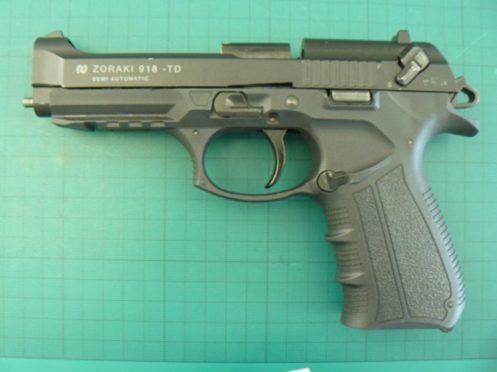 The handgun that was destined for John Stewart's address.