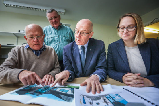 David Downie, Chairman, Keith Langelaan, Vice Chair with John Swinney MSP and councillor Fiona Sarwar