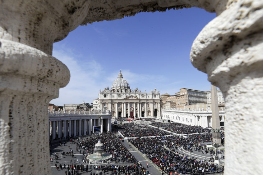 A view of St Peter's Square where Angus sandstone has been used in Vatican City. Image: PA.