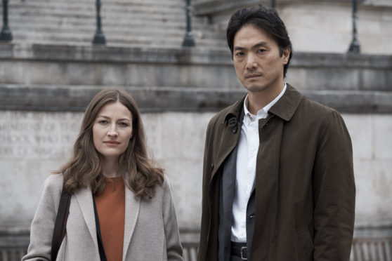 Kelly Macdonald and Takehiro Hira in Giri/Haji (copyright BBC).