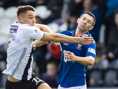 Jason Holt in action against St Mirren.