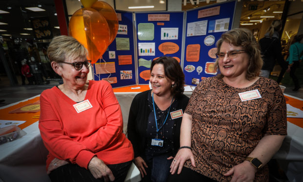 Connect Perth committee members Diane Walker and Elsbeth Thomson, right,  and Heather Shields, middle, held an awareness day after the figures were revealed.