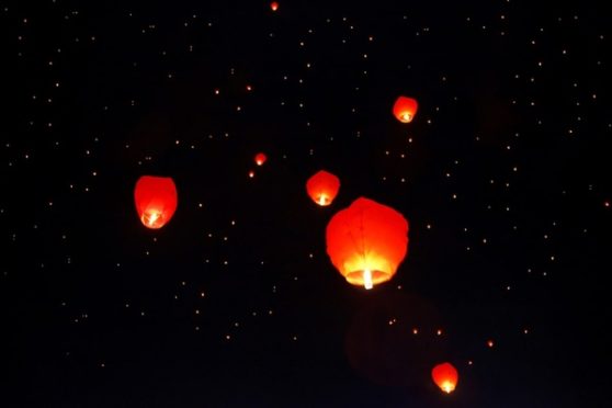 Sky lanterns.
