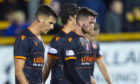 Dejected Dundee United players at Alloa.