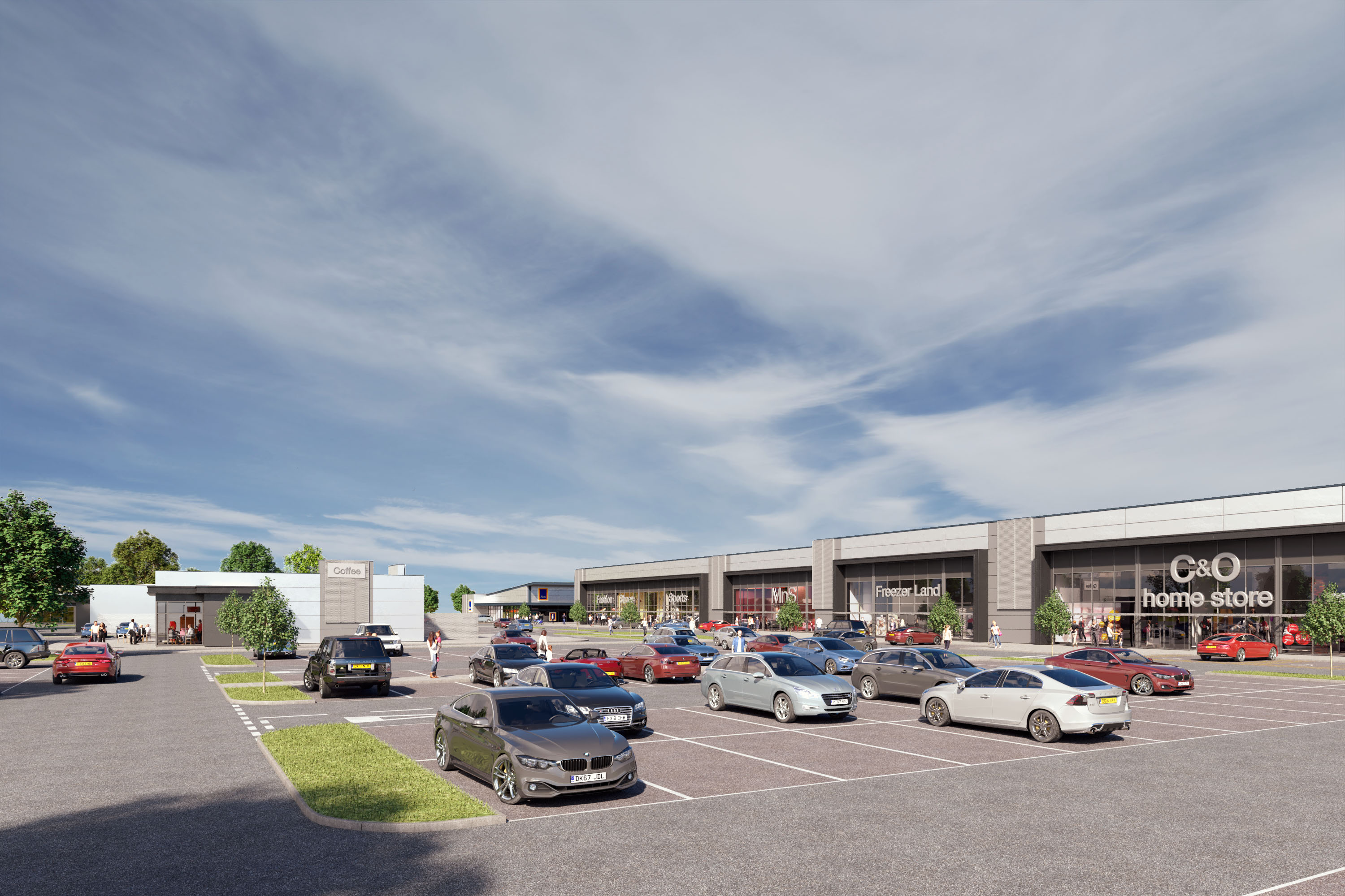 An artist's impression of the retail park planned for Arbroath.