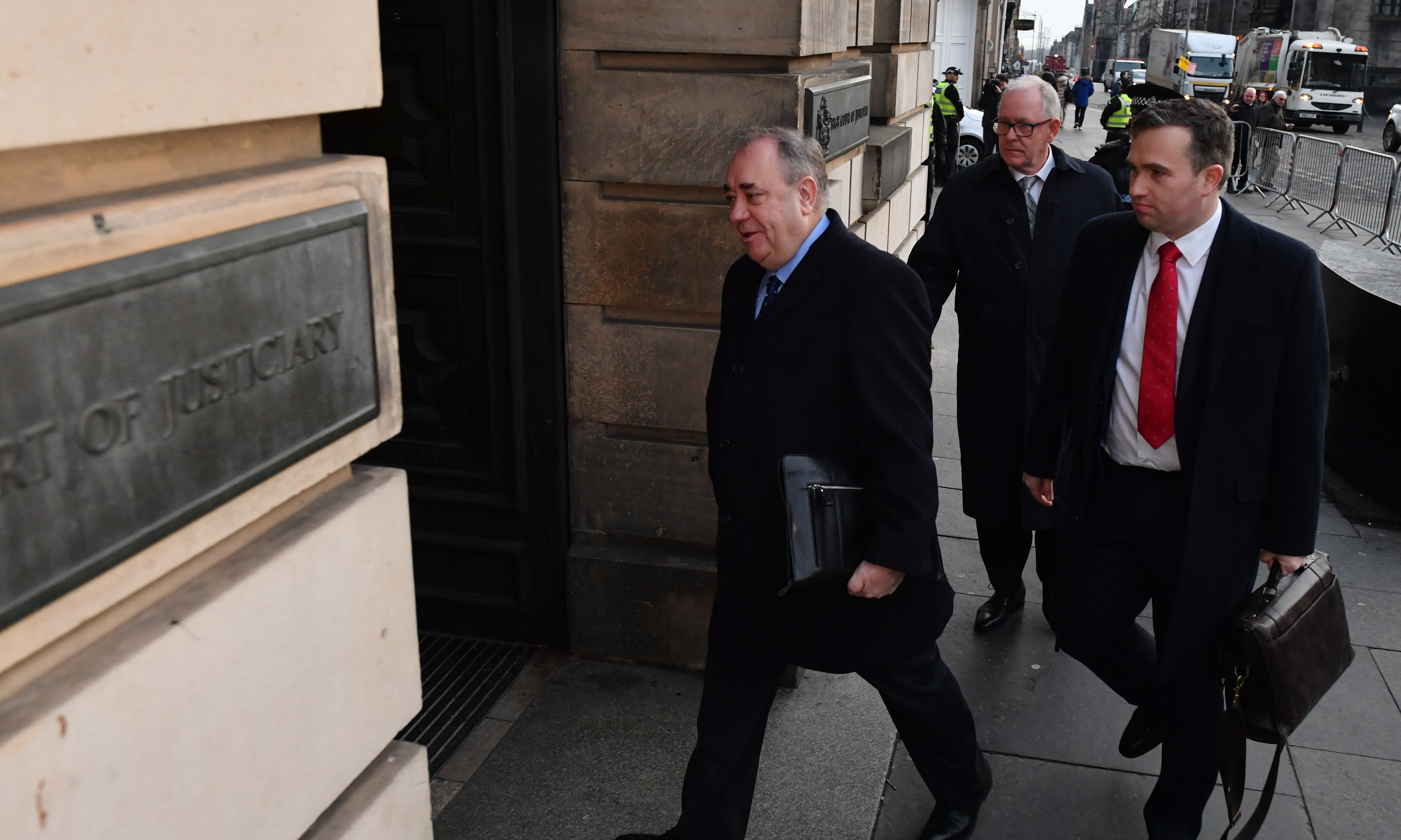 Alex Salmond arrives at the High Court in Edinburgh.