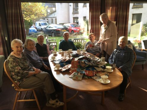 Residents of Argyle Court with their haul.