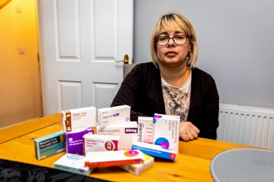 Fife woman Amanda Paterson with the medication she now has to take.