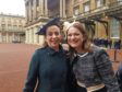 Professor Ali Watson and Catherine Stihler at the Palace.