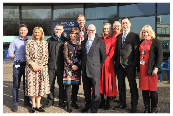 Dr Andy Mckinnon, Miriam Watts general Manager, Rob Hurren - Honey. Belinda Mcryn Clinical sevices manager, Gordon Allenby, Shelter Project, Kevin Stewart, Alison Watson, deputy director Shelter, Chris Clark, Shelter project, Gavin Smith, service manager, and Melanie McLeod, social work team manager.