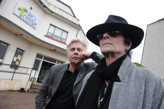 Earl Slick, right, with Glen Matlock at the Rio Community Centre in May.