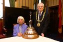 Lord Provost Ian Borthwick with Dundee's Citizen Of The Year 2019, Norma McGovern.