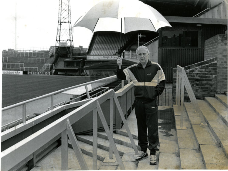 Jim McLean pictured at his beloved Tannadice.