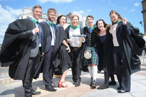 Students from Abertay's Summer graduation.