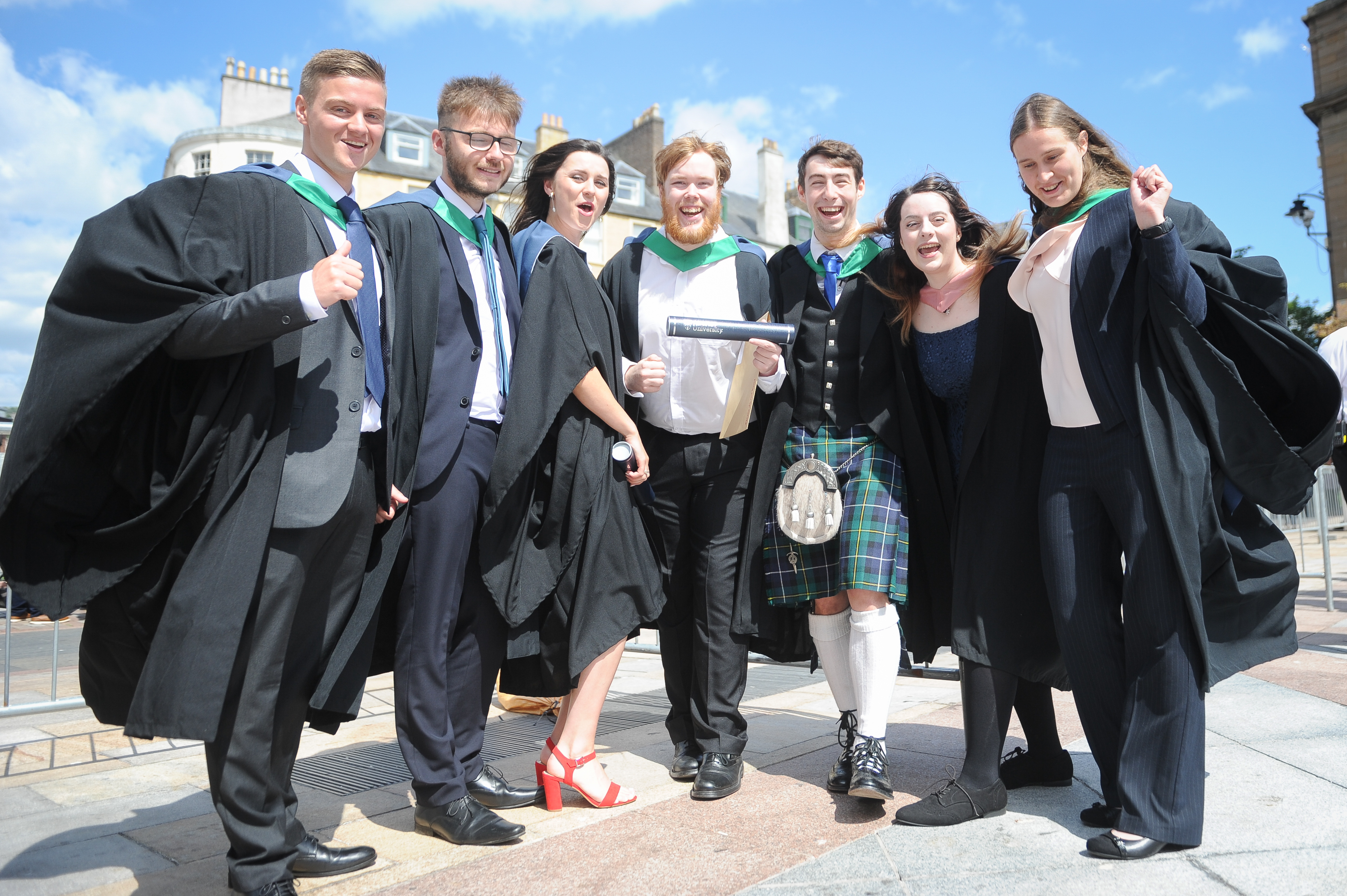 Students from Abertay's Summer graduation.