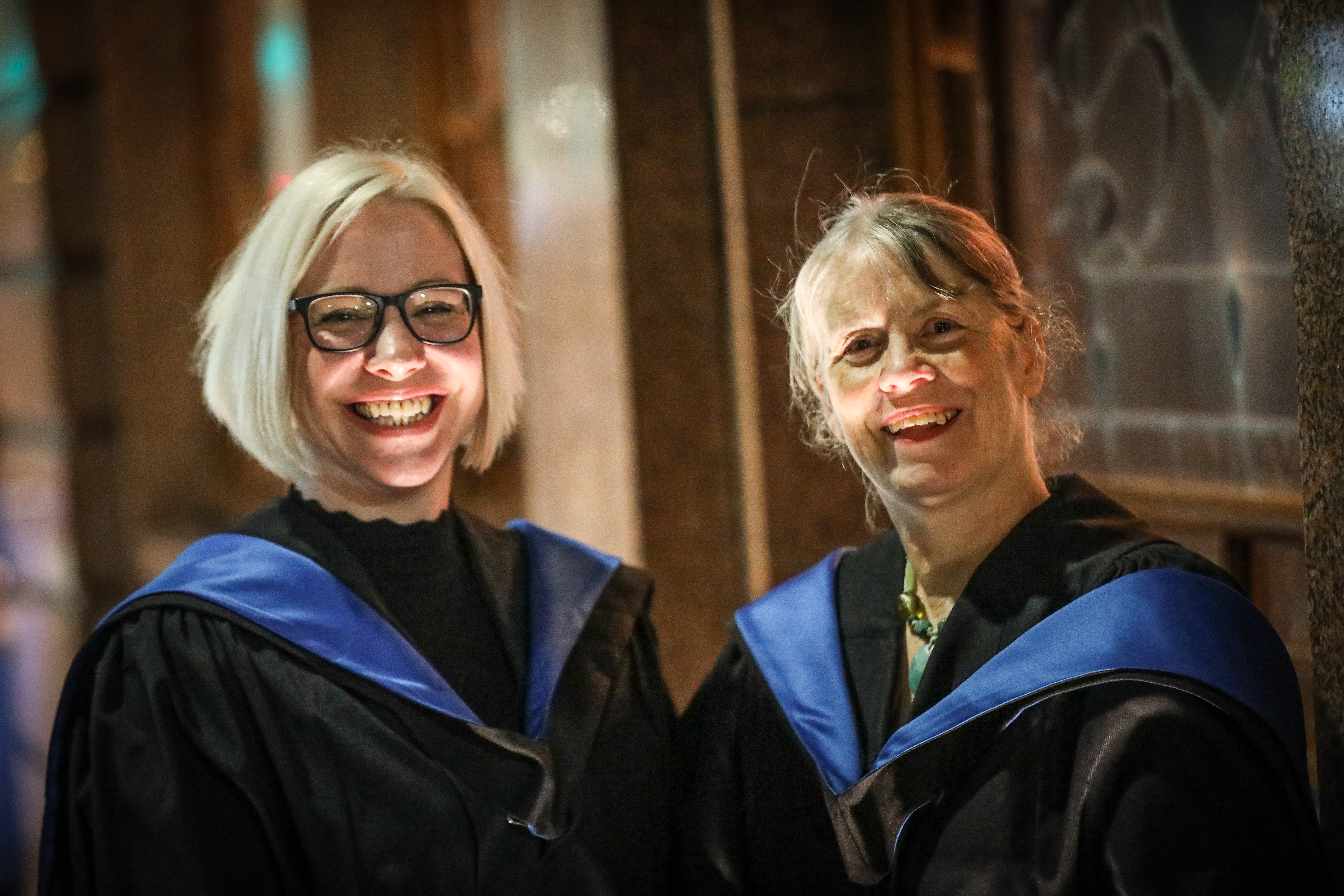 Zoe Cooper and Gillian Duff, two of the first students to graduate from a new crime writing course at Dundee University