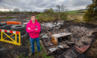 David Paton at the destroyed huts in November.