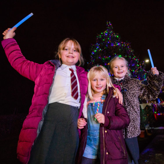 Kirsty Caddick (9), Katie Caddick (7) and Katie Gibson (9), all from Blackness Primary School.