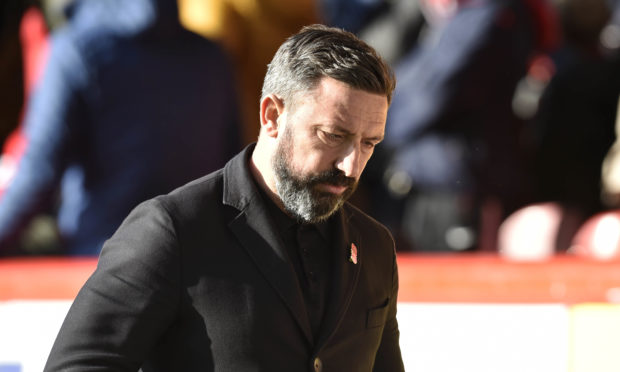 Aberdeen manager Derek McInnes at Pittodrie.