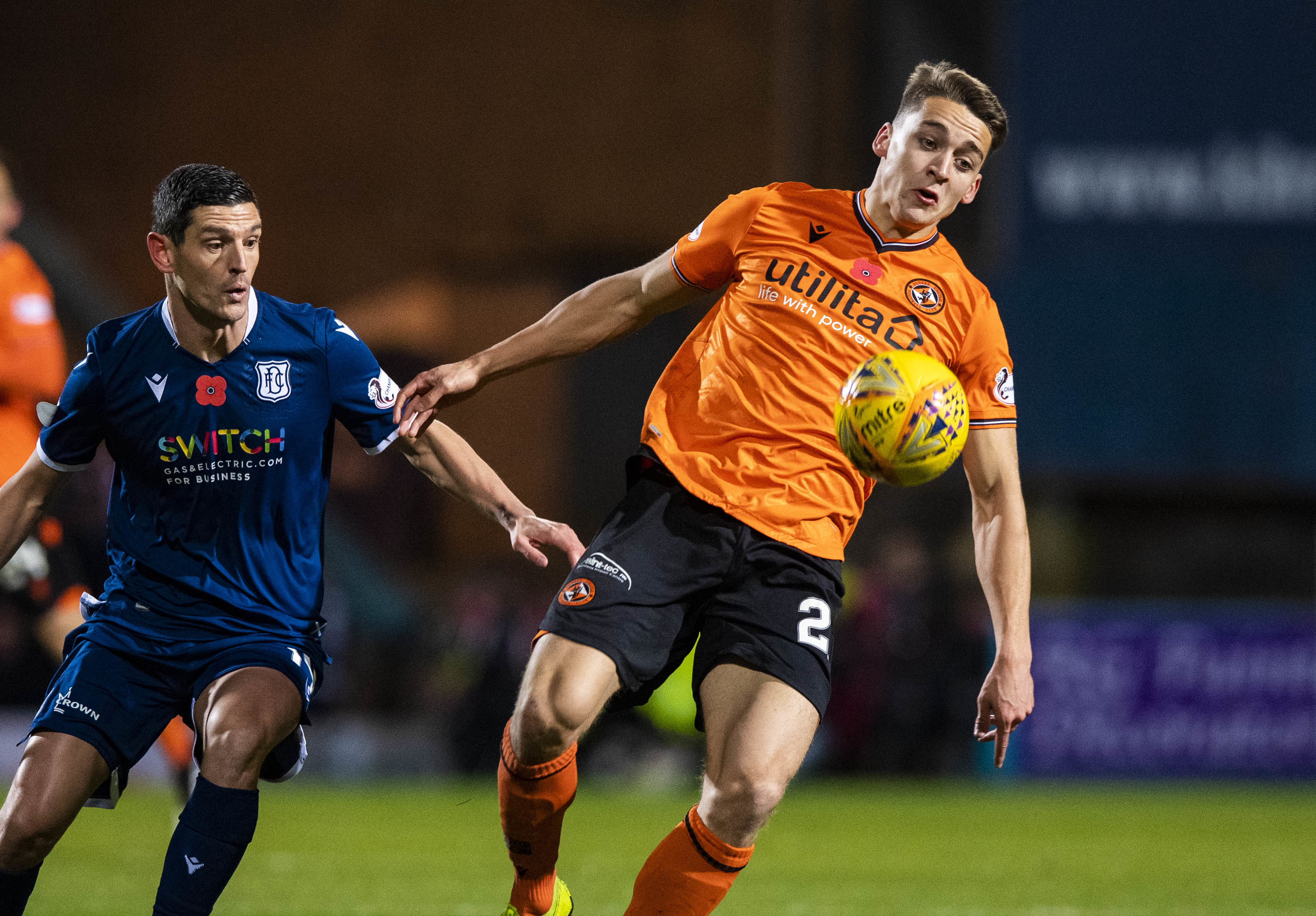 Louis Appere, right, in derby action with Graham Dorrans of Dundee.