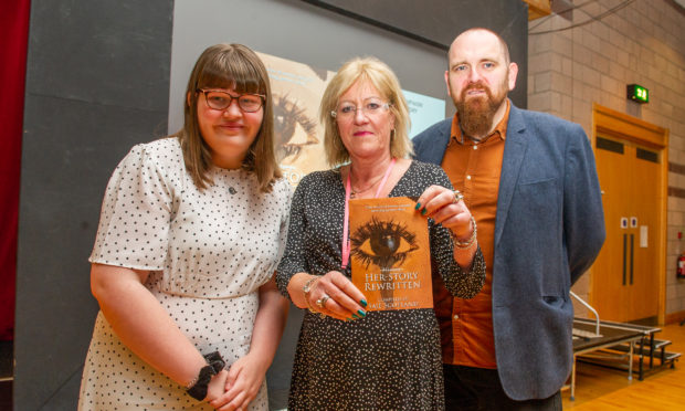 l to r - Ellie Beat, Janet Henderson and Mark Brown at the Rothes Halls, Glenrothes