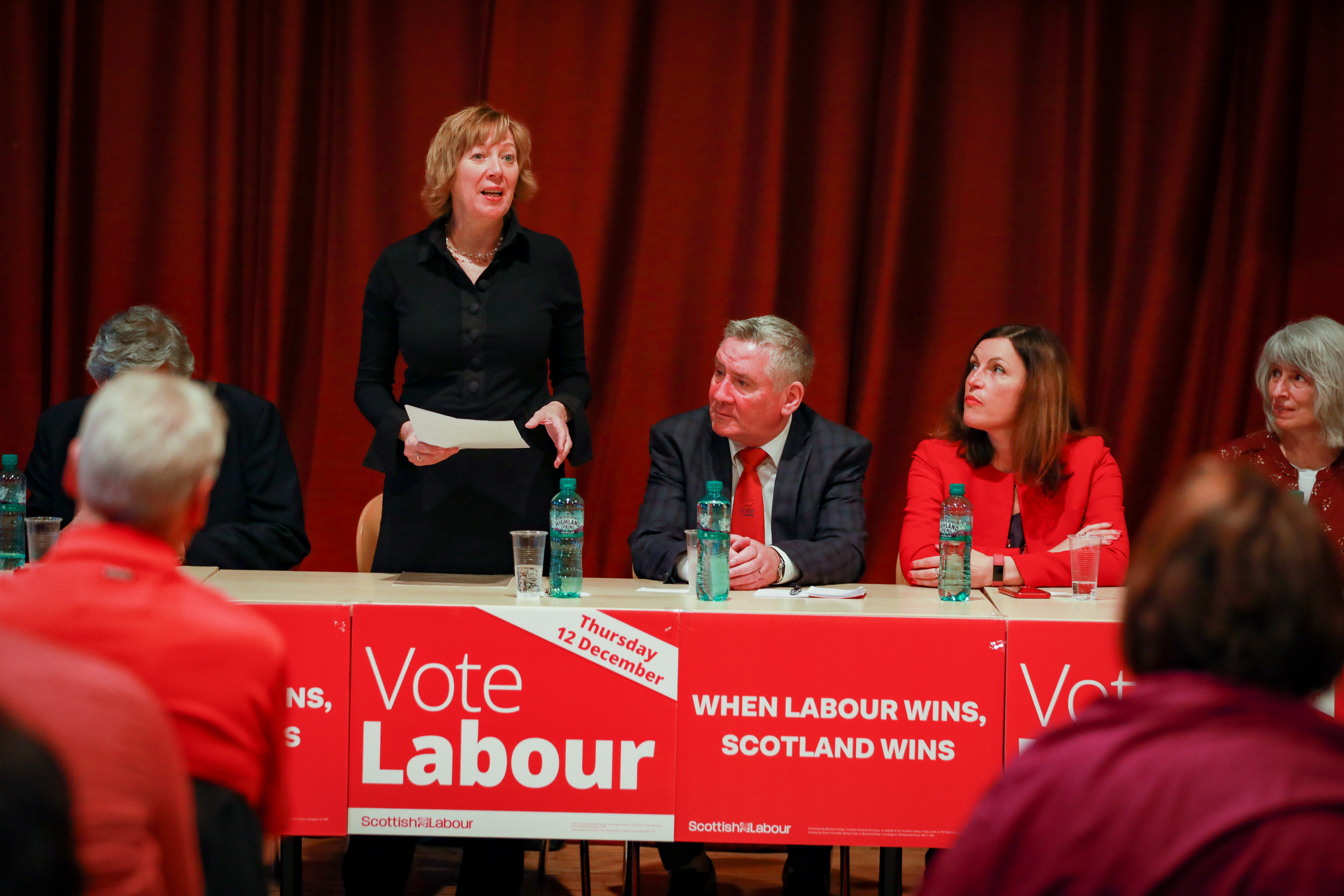 Lesley Laird addresses Labour activists at the Adam Smith Theatre in Kirkcaldy ahead of the General Election on 12th December 2019.
