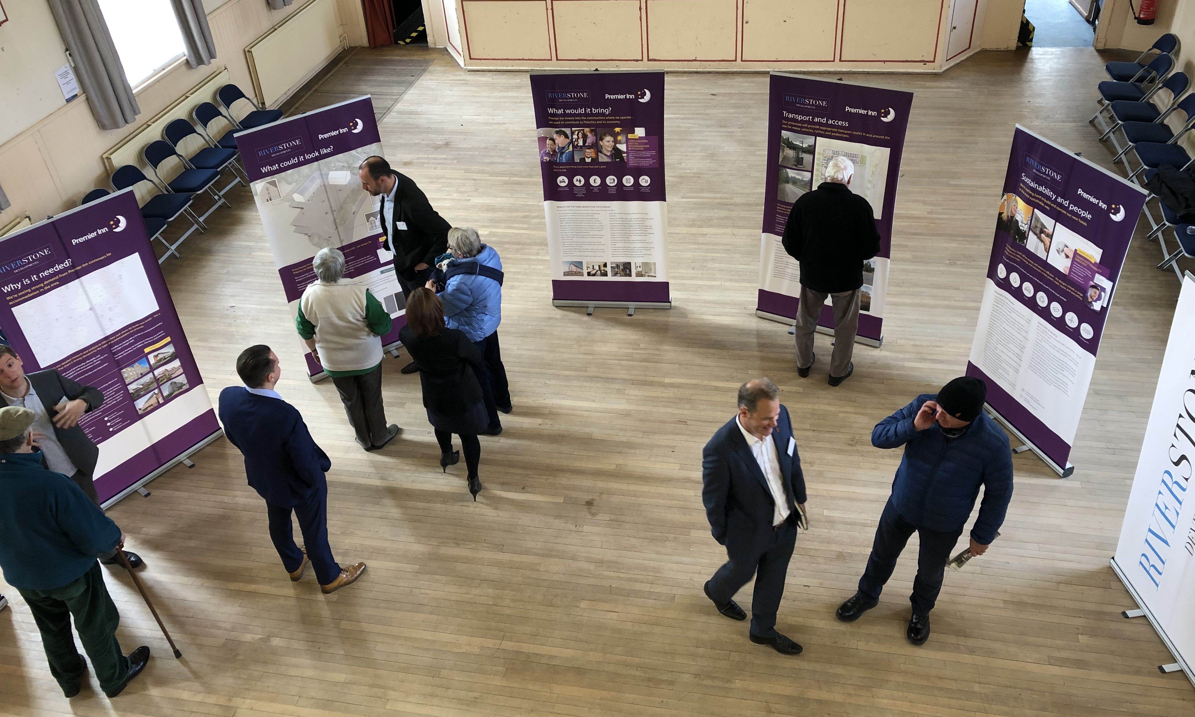 Pitlochry residents inspected the early Premier  Inn proposals over the weekend.