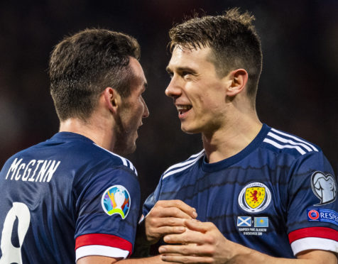 Two of Scotland's excellent midfield, John McGinn and Ryan Jack.