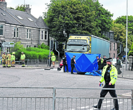 Mary Alan, 83, was crossing King Street in Aberdeen when she was hit.