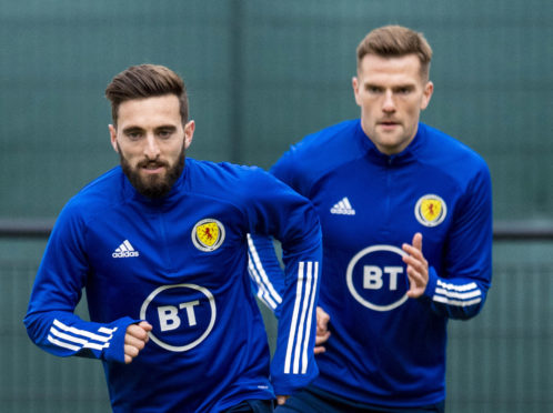 Graeme Shinnie in Scotland training.