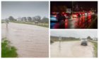 Flooding on the A92 and traffic near Carnoustie.