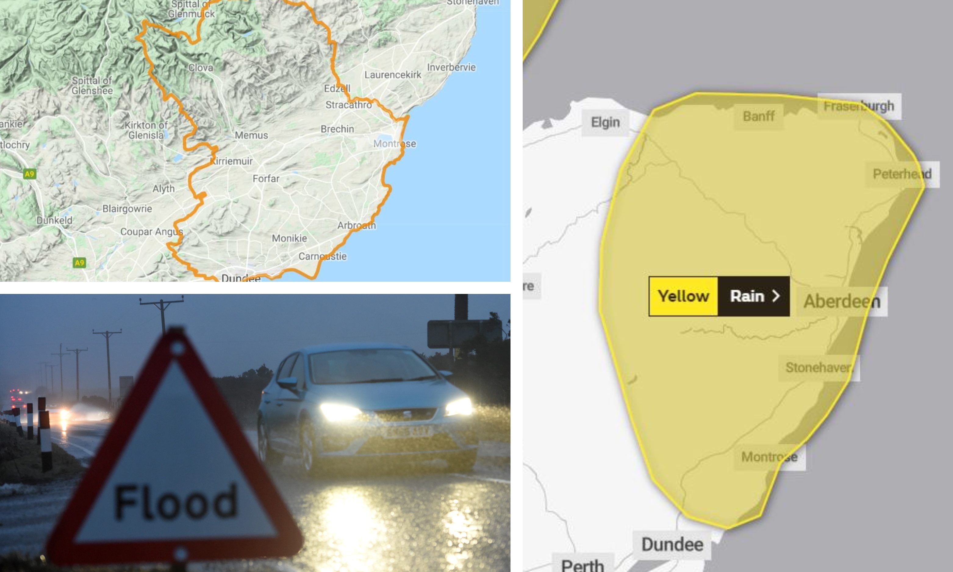 Flood and weather warnings have been issued for Angus.