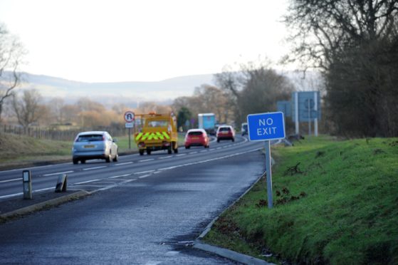 06.01.15 - pictured from the Bankfoot end is the A9 which is due to be upgraded to dual carriageway which will require compulsory purchase of land adjacent to the road